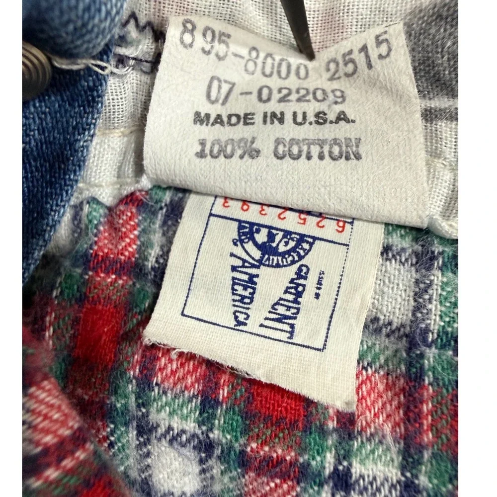Vintage OshKosh Bgosh Plaid Lined Overalls 6/9M Denim Vestbak USA Made 80s 90s